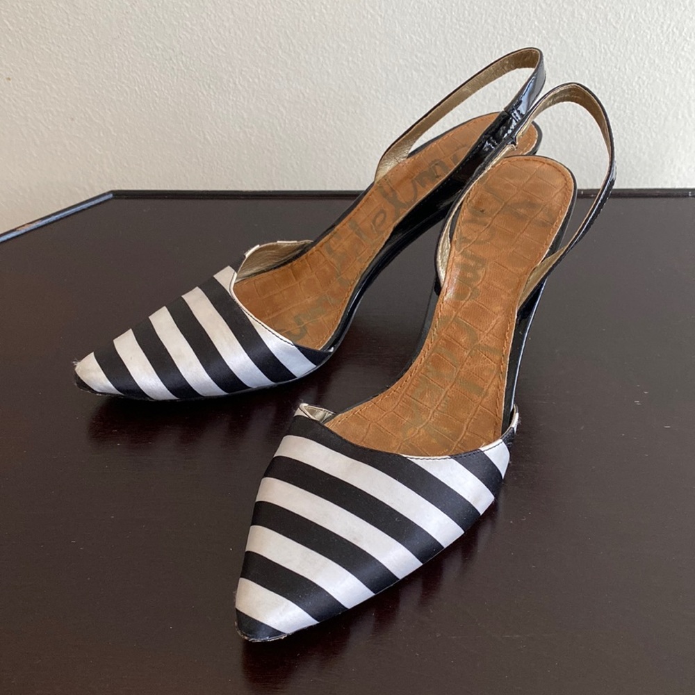 Shoes . Striped. Black and white. Sam Edelman